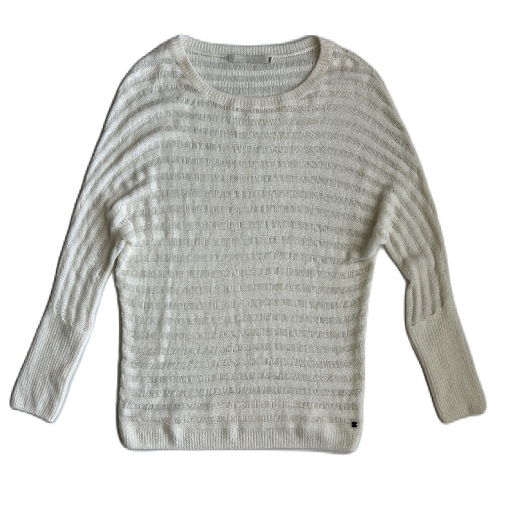 One Grey Day Revolve Top‎ Women's Ivory Loose Knit Long Sleeve Sweater Small